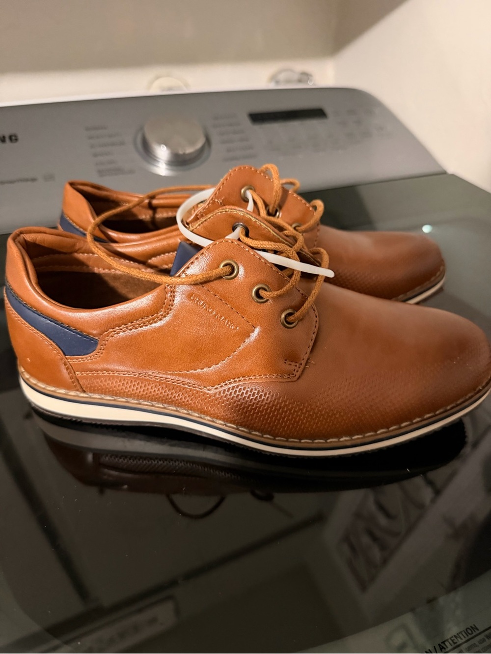 Kids Bruno Marc Tan Lace-Up Dress Shoes - Picture 2 of 4
